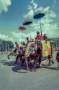 Three Decorated Ceremonial Elephents March on Dasara Savari Procession Mysore