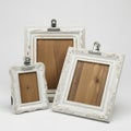 Three decorative picture frames isolated on white background Royalty Free Stock Photo