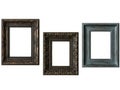 Three decorative picture frames isolated on white background Royalty Free Stock Photo