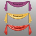 Three decorative ribbons