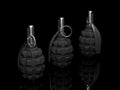 Three defensive grenades Royalty Free Stock Photo