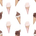 Three delicious ice cream pattern.