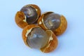 Three delicious ripe peeled longan