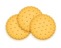 Three delicious round biscuit.