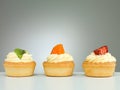 Three delicious tarts Royalty Free Stock Photo