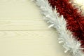 Three diagonal red and white garland