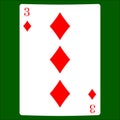 Three diamonds. Card suit icon , playing cards symbols