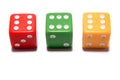 Three dice Royalty Free Stock Photo