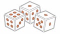 Three Dice Falling. Game and Chance Abstract Vector. vector design Generative AI Royalty Free Stock Photo