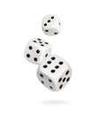 Three dice, isolated on White