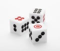 Three dice on table for game set Royalty Free Stock Photo