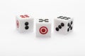 Three dice on table for game set Royalty Free Stock Photo