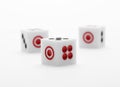 Three dice on table for game set Royalty Free Stock Photo