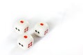 Three Dices Have Triple One Point On White Background