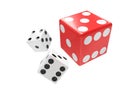 Three dices on white