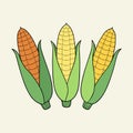 Three different colored corn on the cob in a pile. AI Royalty Free Stock Photo