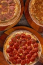 three different kind of pizzas. Royalty Free Stock Photo