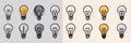 Three different light bulbs are displayed in various shades of light Royalty Free Stock Photo