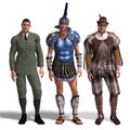 Three different outfits: Gentleman, Roman, Romeo Royalty Free Stock Photo