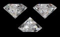 Three different side views of large diamond Royalty Free Stock Photo