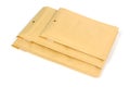 Three different size bubble lined shipping or packing envelopes Royalty Free Stock Photo
