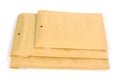 Three different size bubble lined shipping or packing envelopes Royalty Free Stock Photo