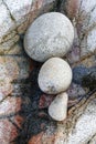 Three different sized pebbles