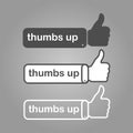 three different thumbs up likes with writing