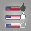 three different thumbs up likes with writing