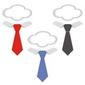 Three different tie with bubble , vector icon