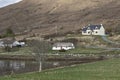 Three different type sof cottages by the side of a loch