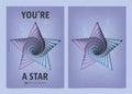 Three Dimension Vortex Star Shape design Flyer Template.