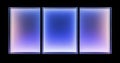 Three-dimensional abstract neon light glass rectangles on a dark black background. Transparent holographic gradient Royalty Free Stock Photo