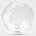 Three-dimensional abstract planet, dots, representing the global, international meaning. Royalty Free Stock Photo