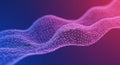 A three-dimensional, abstract wave composed of interconnected lines and nodes Royalty Free Stock Photo