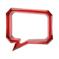 A3D Rendered Red Glass Speech Bubble Icon on a White Background chat bubble message Royalty Free Stock Photo