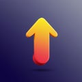 A three-dimensional arrow points upward, displaying a smooth color gradient from Royalty Free Stock Photo
