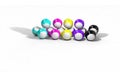 Three-dimensional billiard ball background 3d render