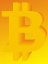 Three dimensional Bitcoin logo Royalty Free Stock Photo