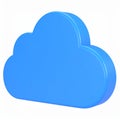 Three-dimensional blue cloud icon design element rendering on transparent background Royalty Free Stock Photo