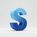 Three-dimensional blue letter \