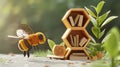 A threedimensional bookshelf made up of 7 regular hexagonal honeycomb cells is placed on the groundwith four of the cells
