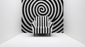 Minimalist Black And White Striped Chair With Surrealistic Twist