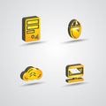 Three dimensional computer technology icon set Royalty Free Stock Photo