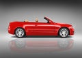 Three Dimensional Contemporary Red Sedan Convertible