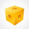 Three-dimensional cube. Clean vector illustration