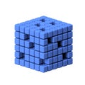 Three Dimensional Cube Render on white background