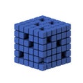 Three Dimensional Cube Render on white background