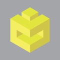 three dimensional cube. Vector illustration decorative design Royalty Free Stock Photo