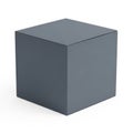 Three-dimensional dark gray cube on white background Royalty Free Stock Photo